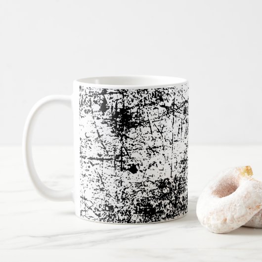 Weißer Grunge Kaffeetasse (Mit Donut)