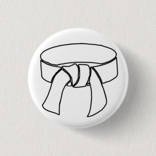 Weißer Gurt pinback Knopf Button (Vorderseite)