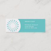 Weißer Haartrockner und Aquamariner Stylist Mini Visitenkarte (Rückseite)