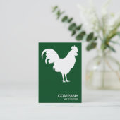 Weißer Hahn - Dunkelgrün 02481c Visitenkarte (Stehend Vorderseite)