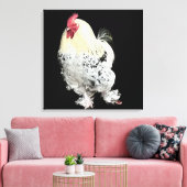 Weißer Hahn mit Federfüßen Nr. 2 Leinwanddruck (Insitu (Wohnzimmer))