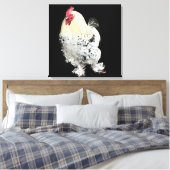 Weißer Hahn mit Federfüßen Nr. 2 Leinwanddruck (Insitu (Schlafzimmer))