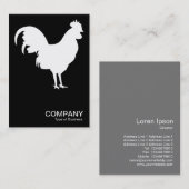 Weißer Hahn - Schwarz Visitenkarte (Vorne/Hinten)