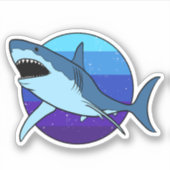 Weißer Hai Aufkleber (Vorderseite)