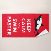 Weißer Hai + Behalten Sie Ruhe u. schwimmen Sie Badehandtuch (Badehandtuch)