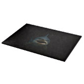Weißer Hai Black 4 Luxe Glasboard Schneidebrett (Ecke)