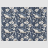 Weißer-Hai-Blumen Blumen Seidenpapier (Vorderseite)