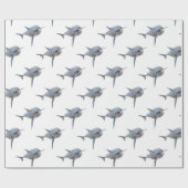 Weißer Hai, der zur Front schwimmt Geschenkpapier (Flach)