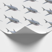 Weißer Hai, der zur Front schwimmt Geschenkpapier (Ecke)