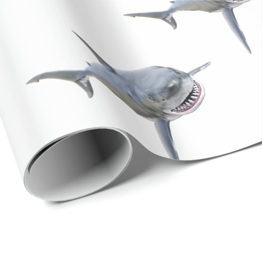 Weißer Hai, der zur Front schwimmt Geschenkpapier (Rolleneckpunkt)