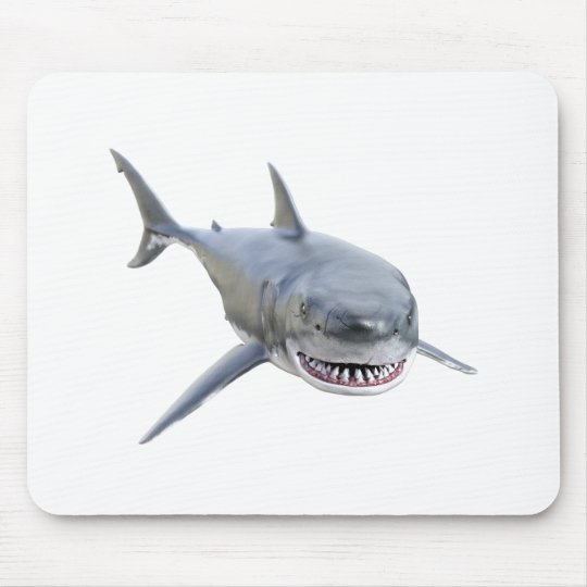 Weisser Hai Der Zur Front Schwimmt Mousepad Zazzle De