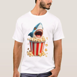 Weißer Hai essen Popcorn Funny Shark und ich T-Shirt