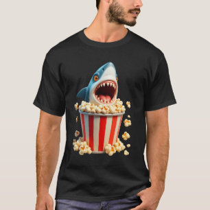 Weißer Hai essen Popcorn Funny Shark und ich T-Shirt
