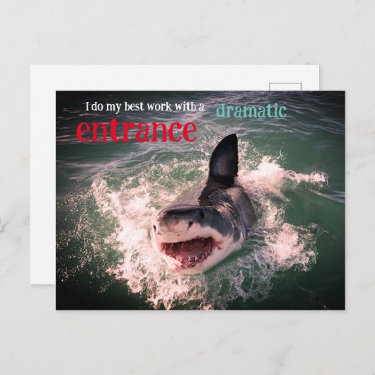 Weißer Hai Feiertagspostkarte (Vorne/Hinten)