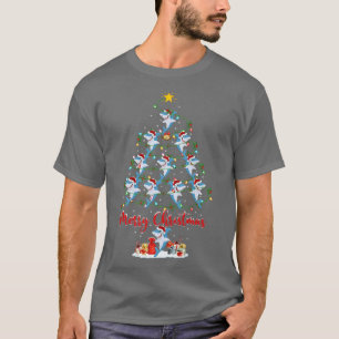 Weißer Hai Fisch Weihnachtsbaum Sonnenschein T-Shirt