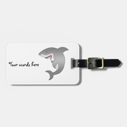 Weißer Hai Gepäckanhänger (Vorderseite horizontal)