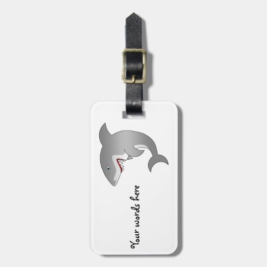 Weißer Hai Gepäckanhänger (Vorderseite vertikal)