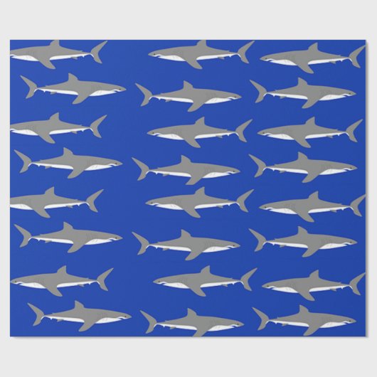 Weißer Hai Geschenkpapier (Flach)