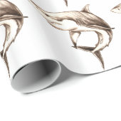 Weißer Hai Geschenkpapier (Rolleneckpunkt)