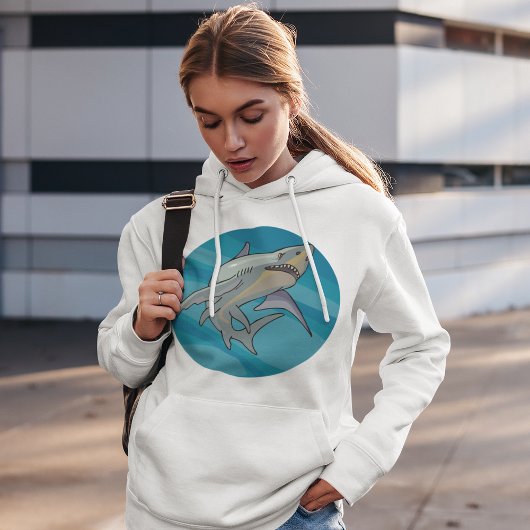 Weißer Hai Hoodie