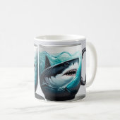 Weißer Hai Kaffeetasse (VorderseiteRechts)