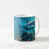 Weißer Hai Kaffeetasse (VorderseiteRechts)