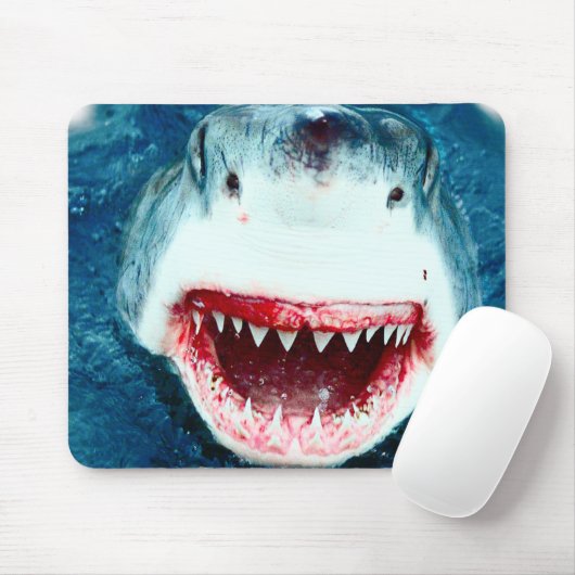 Weißer Hai Mousepad (Mit Mouse)