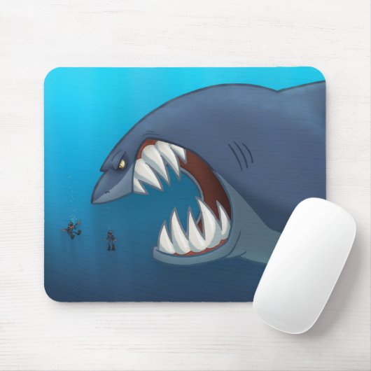 Weißer Hai Mousepad (Mit Mouse)