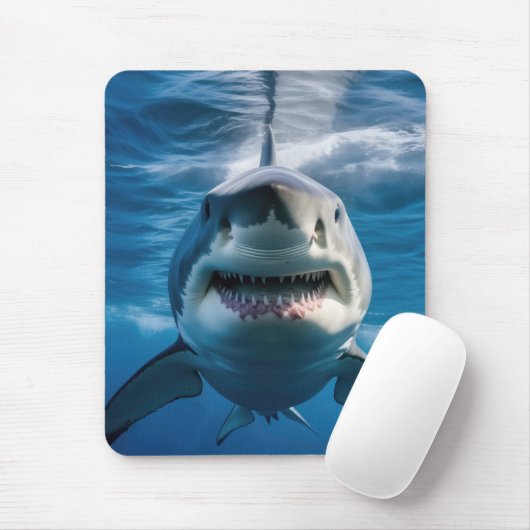 Weißer Hai Mousepad (Mit Mouse)