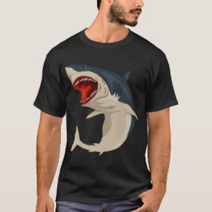 Weißer Hai offene Kiefer T-Shirt