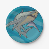 Weißer Hai Pappteller (Vorderseite)