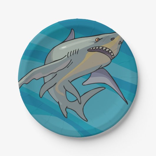 Weißer Hai Pappteller (Vorderseite)