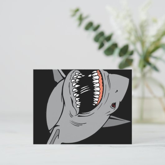 Weißer Hai Postkarte (Stehend Vorderseite)