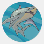 Weißer Hai Runder Aufkleber (Vorderseite)