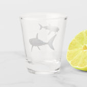 Weißer Hai Schnapsglas (Rückseite)