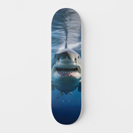 Weißer Hai Skateboard (Vorderseite)