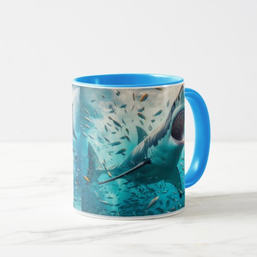 Weißer Hai Tasse (VorderseiteRechts)