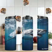 Weißer Hai Thermosbecher