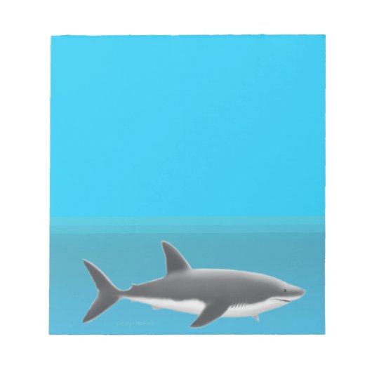 Weißer Hai unter Wasser Notizblock (Vorderseite)