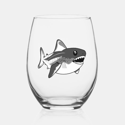 Weißer Hai Weinglas Ohne Stiel (Vorderseite)