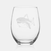 Weißer Hai Weinglas Ohne Stiel (Rückseite)
