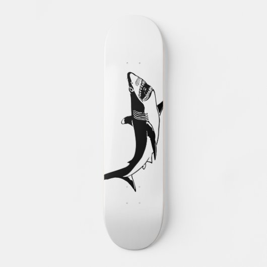 weißer Hai wild Skateboard (Vorderseite)