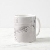 Weißer Hai Zeichnend Kaffeetasse (VorderseiteRechts)
