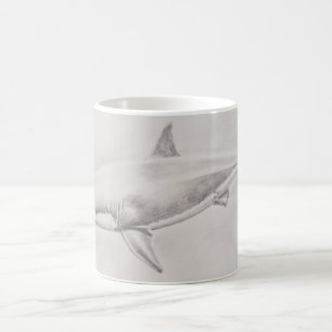 Weißer Hai Zeichnend Kaffeetasse