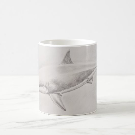 Weißer Hai Zeichnend Kaffeetasse (Mittel)