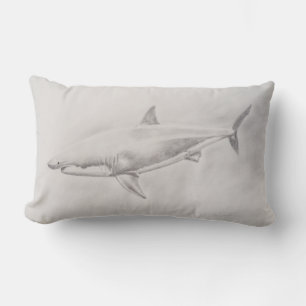 Weißer Hai Zeichnend Lendenkissen