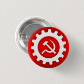 Weißer Hammer und Button aus Sichel und Weiß (Vorne & Hinten)