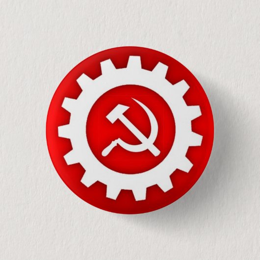 Weißer Hammer und Button aus Sichel und Weiß (Vorderseite)