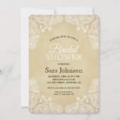 Weißer Handgezogener Paisley, rustikales Brautpart Einladung (Vorderseite)