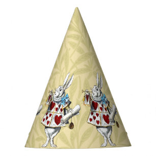 Weißer Hase Alice Wunderland Hase der Herzen Partyhütchen